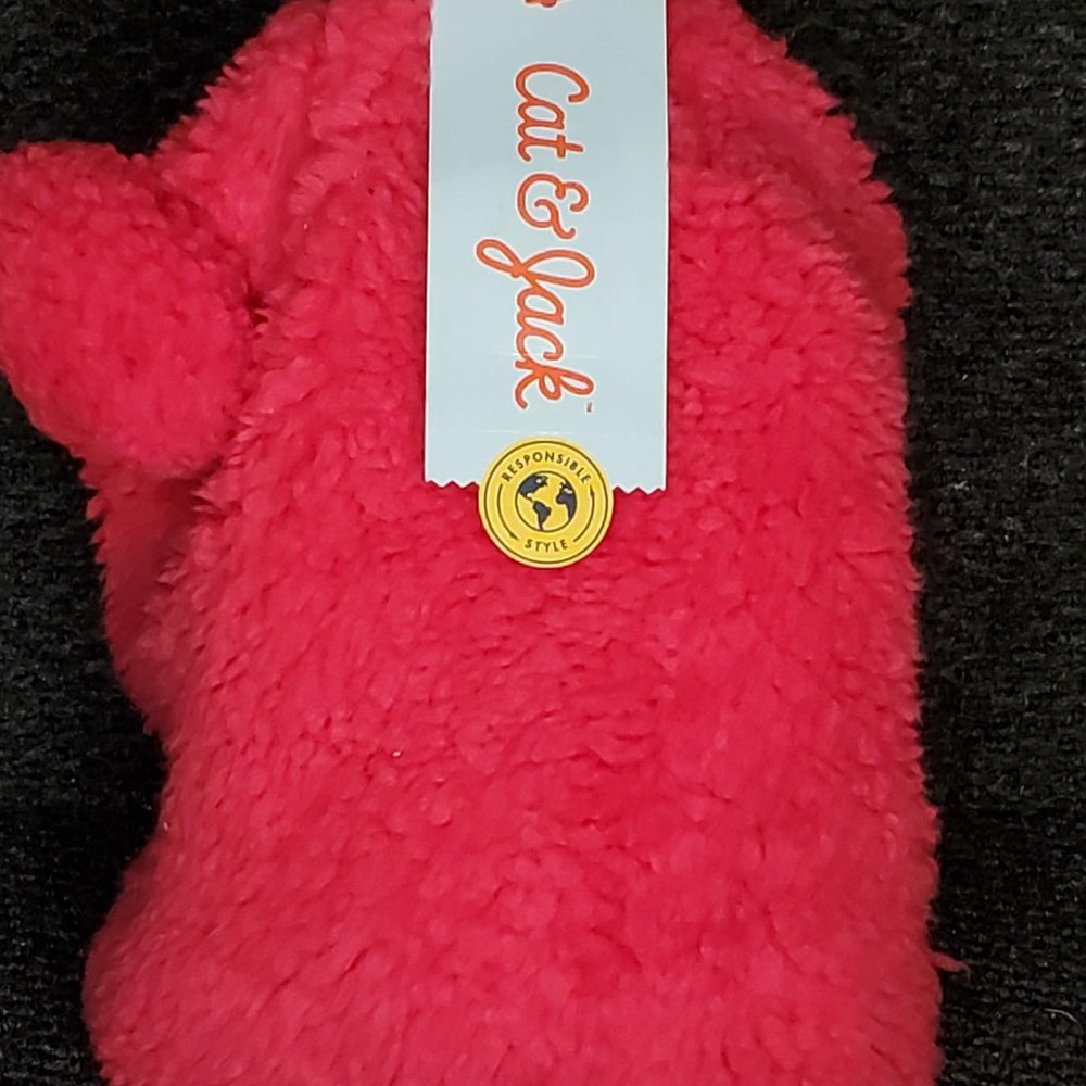 Cat and Jack Pink Girl's Beanie with Ears - Soft Fleece - Size 4-7 - NEW